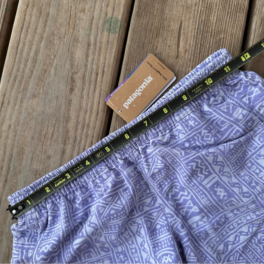 Patagonia Girls' Baggies Shorts Mud Paint: Beluga Aztec Purple M 10 - Picture 3 of 8
